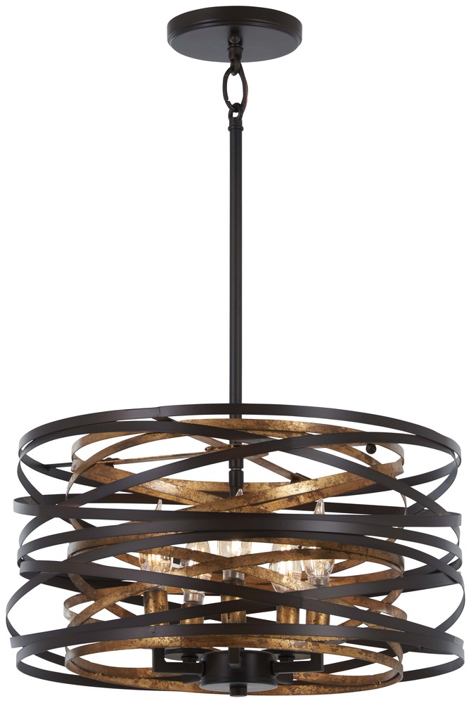 Vortic Flow - 5 Light Pendant(convertible To Semi Flush)