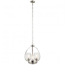 Kichler 44059NI - Tuscany 21" 3 Light Mini Chandelier with Clear Seeded Glass in Brushed Nickel