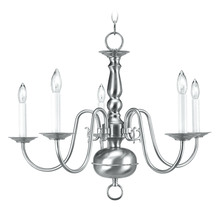 Livex Lighting 5005-91 - 5 Light Brushed Nickel Chandelier