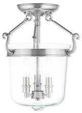 Livex Lighting 50483-91 - 3 Light Brushed Nickel Ceiling Mount