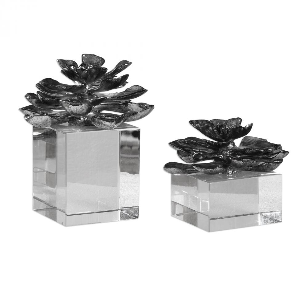 Uttermost Indian Lotus Sculptures, S/2