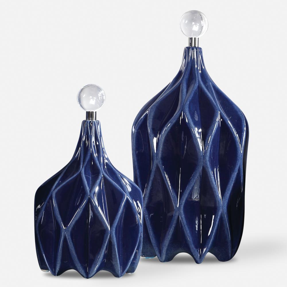 Uttermost Klara Bottles, Blue, S/2