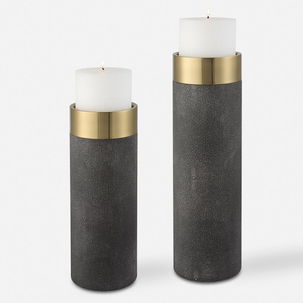 Uttermost Wessex Candleholders, Gray, S/2