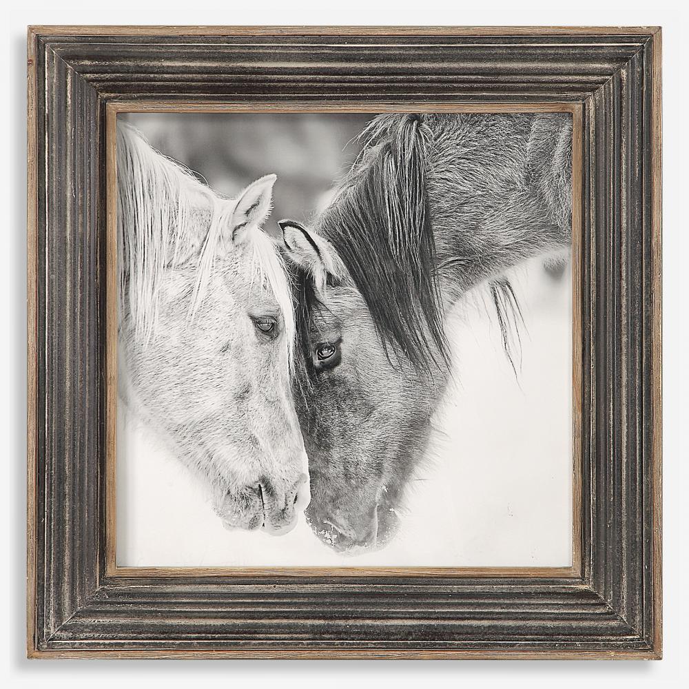 Uttermost Custom Black and White Horses Framed Print