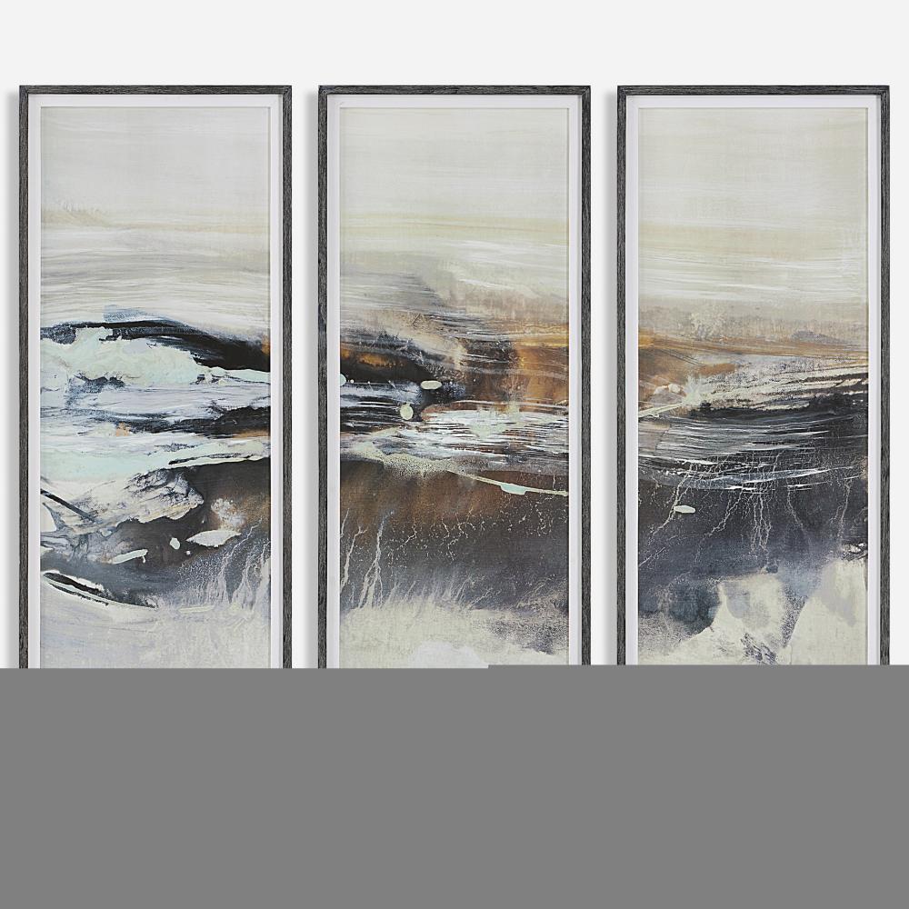 Uttermost Graphite Horizon Framed Prints, S/3