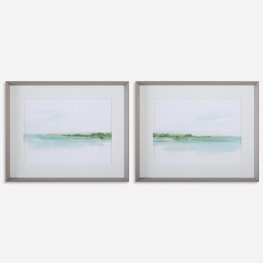 Uttermost Green Ribbon Coast Framed Prints, S/2