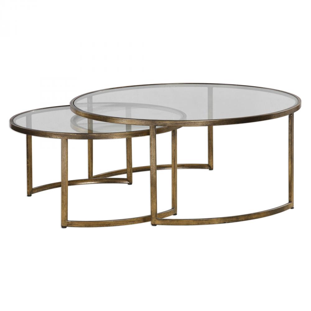Uttermost Rhea Nesting Coffee Tables, Gold, S/2
