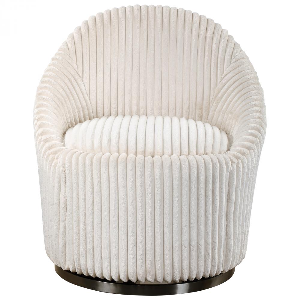 Uttermost Crue Swivel Chair, Ivory