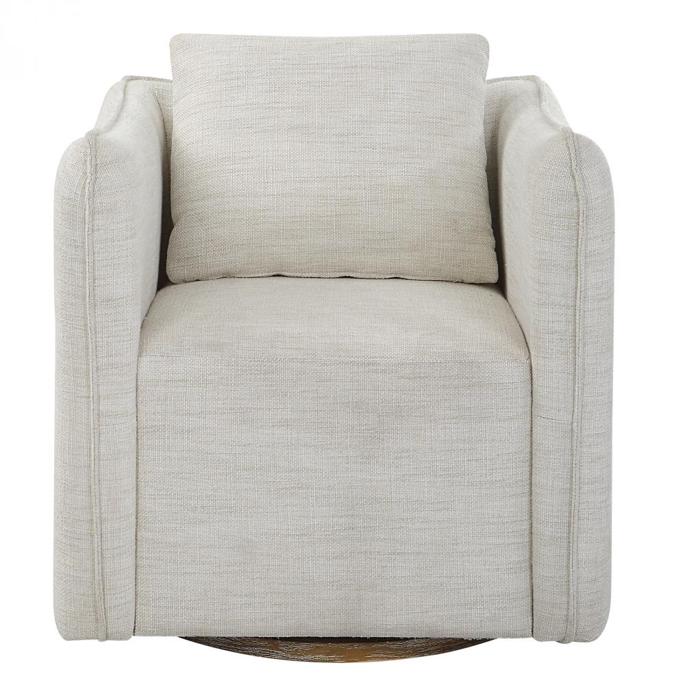 Uttermost Corben Swivel Chair, White
