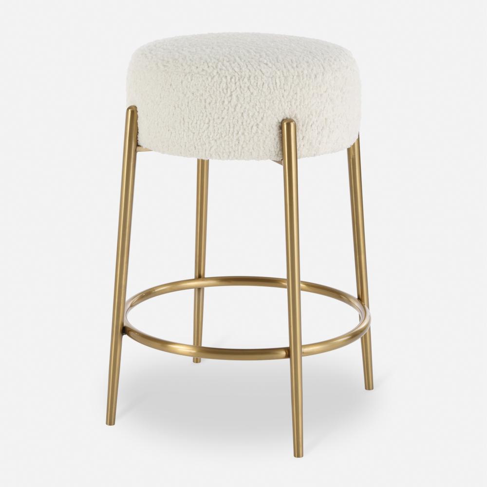 Uttermost Arles Counter Stool, Brass