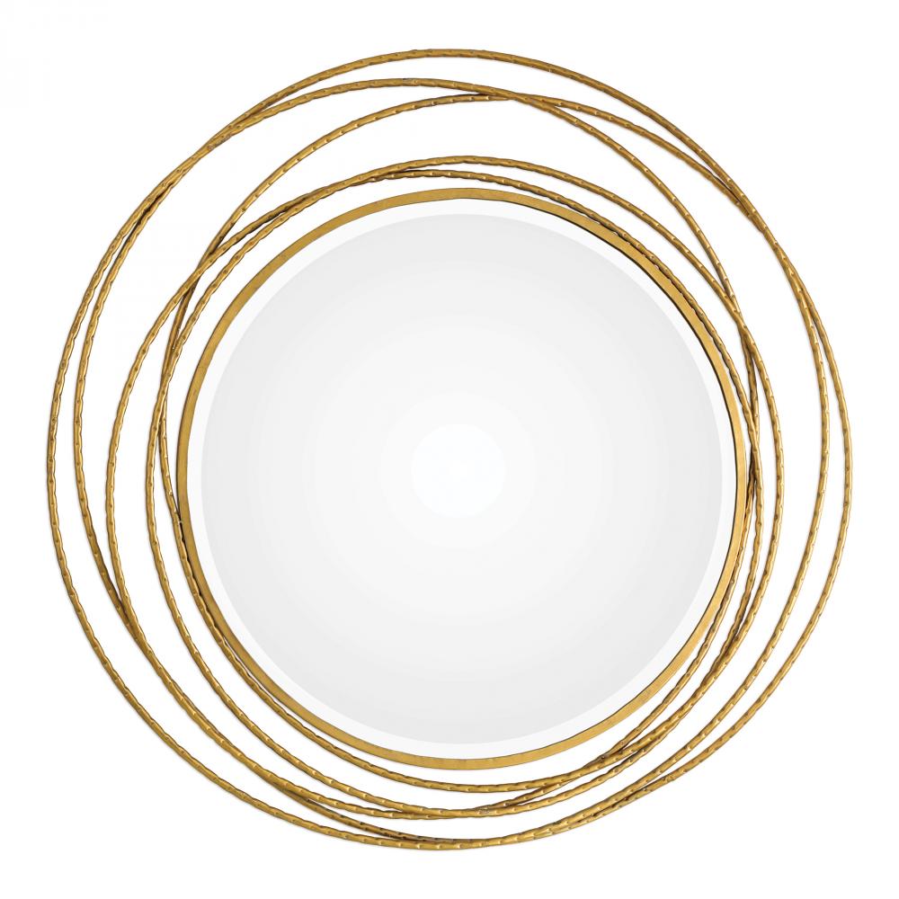 Uttermost Whirlwind Round Mirror, Gold