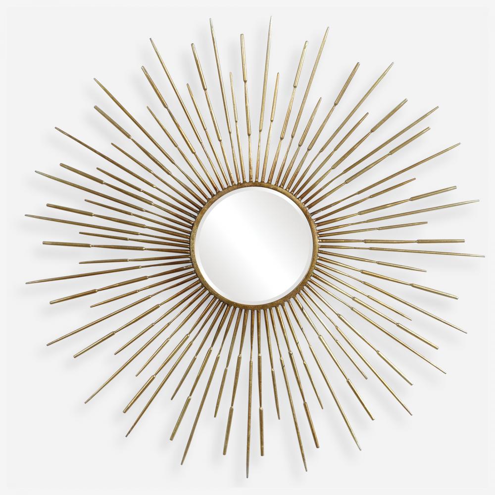 Uttermost Golden Rays Round Mirror