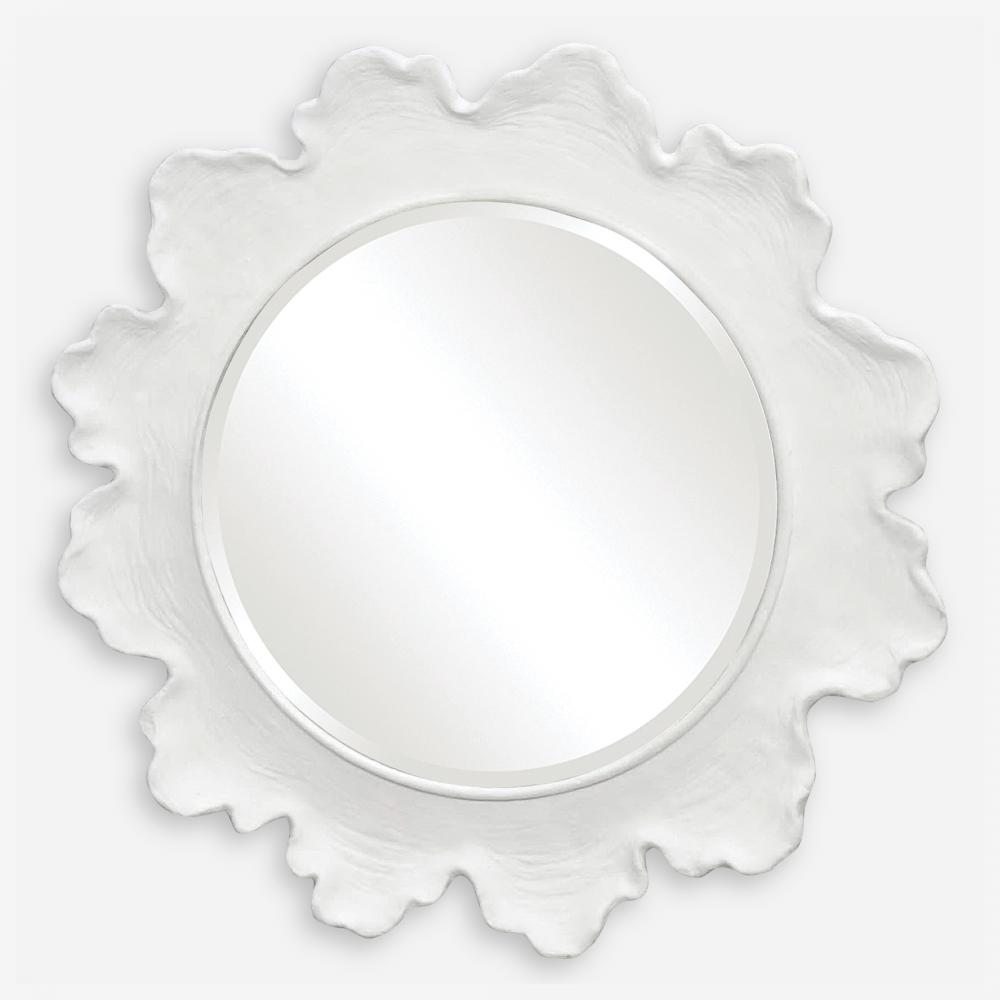 Uttermost Sea Coral Round Mirror, White