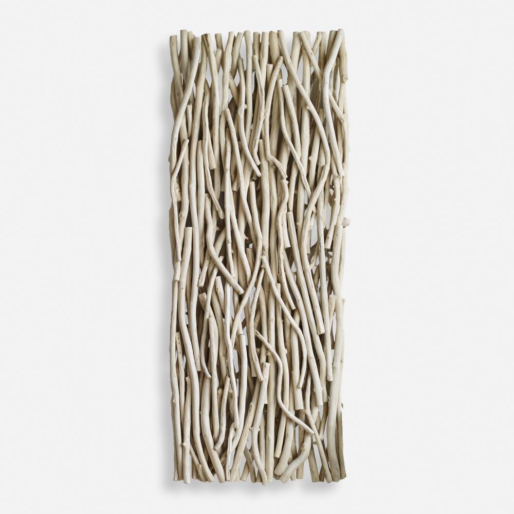 Uttermost Gathered Teak Wood Wall Decor, Bleached