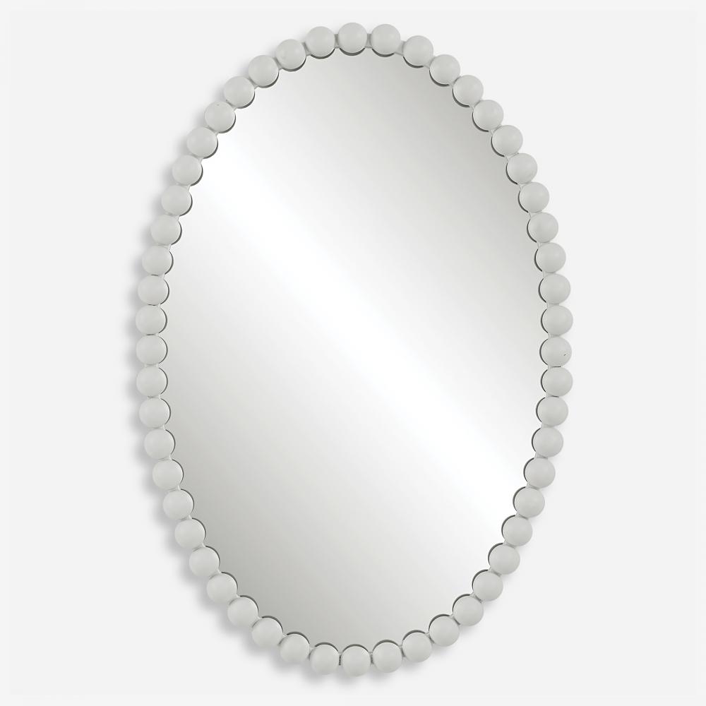 Uttermost Serna Oval Mirror, White