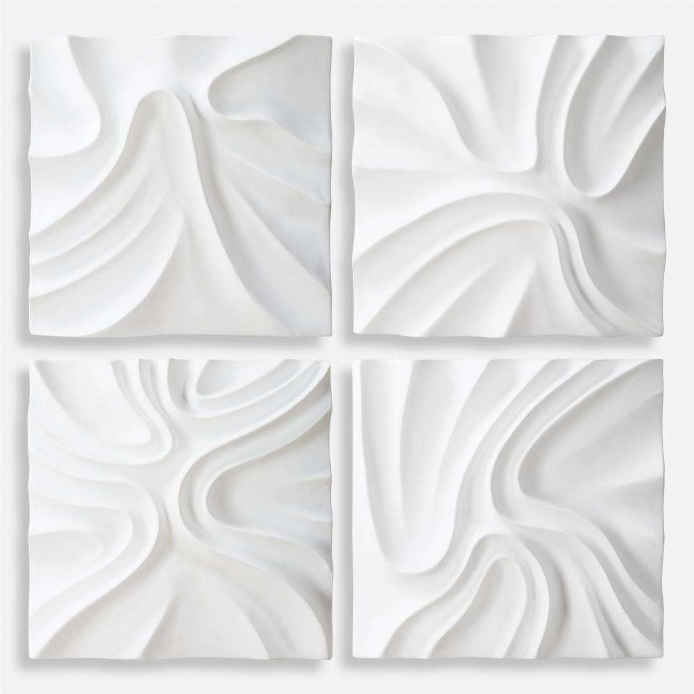 Uttermost Snowdrift Wall Decor, S/4