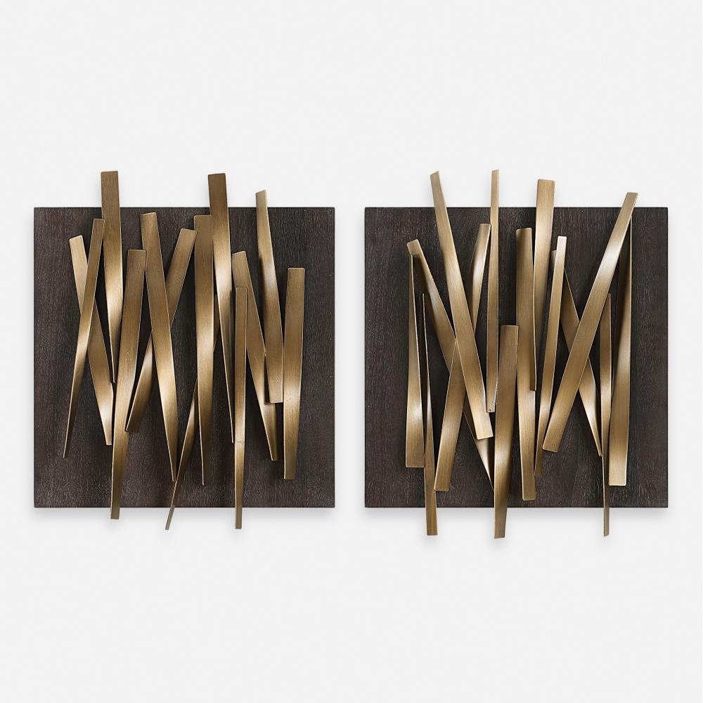 Uttermost Crosshatch Metal Wall Decor, S/2