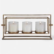 Uttermost 18107 - Uttermost Wenman Triple Candleholder, Gold