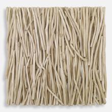 Uttermost 04352 - Uttermost Gathered Teak Square Wood Wall Decor, Bleached