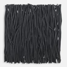 Uttermost 04353 - Uttermost Gathered Teak Square Wood Wall Decor, Black