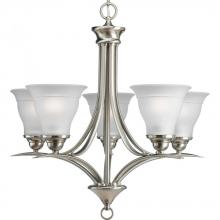 Progress P4328-09 - Trinity Collection Five-Light Brushed Nickel Etched Glass Traditional Chandelier Light