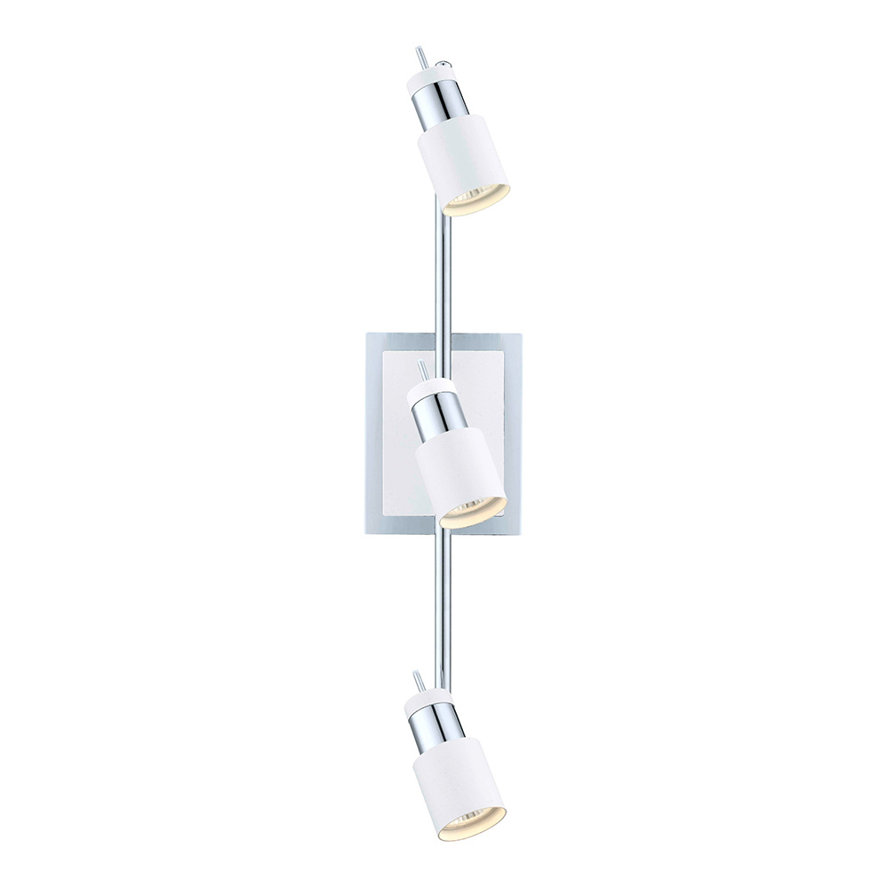 3 LT Fixed Track Light w/ Chrome & White Finish & Cylinder Adjustable Lamp Heads