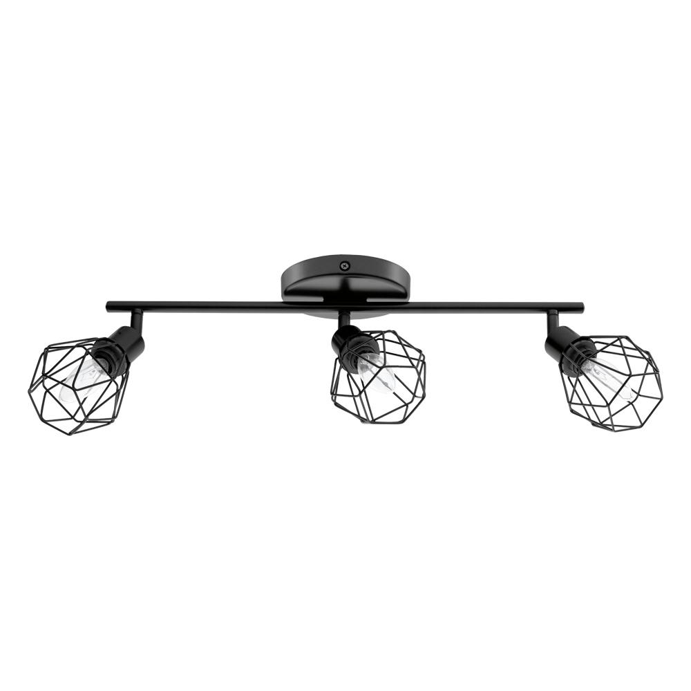 3 LT Fixed Track Light w/ Matte Black Finish & Matte Black Geometric Adjustable Shades