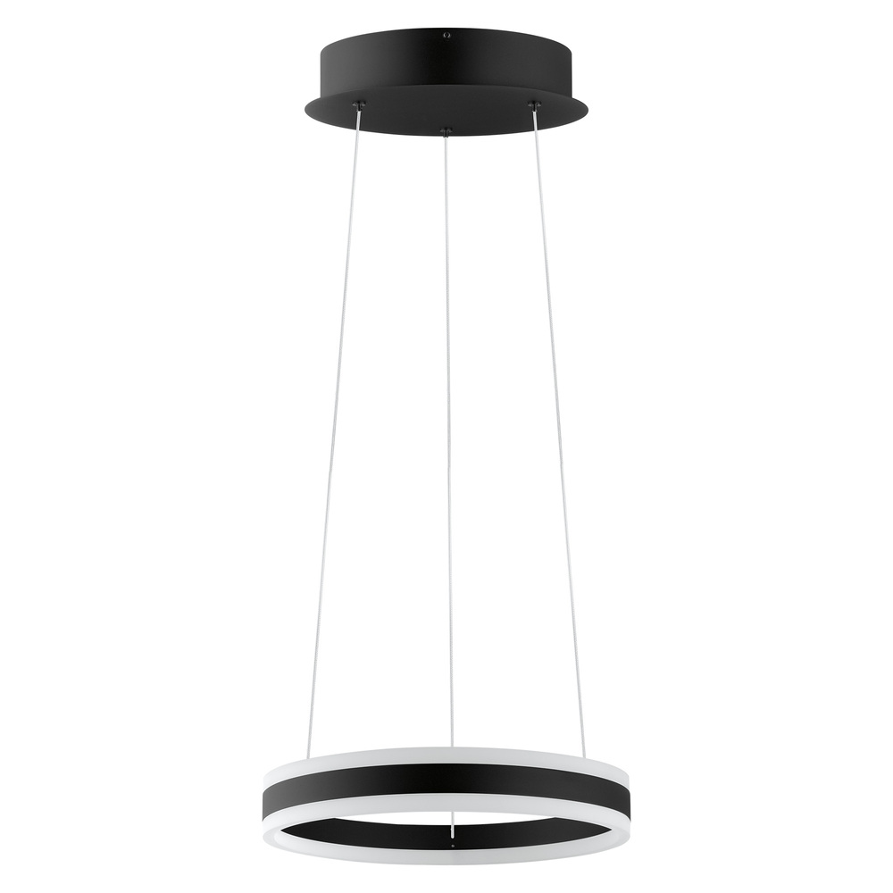 2 LT Integrated LED Circular Open Pendant w/  Black Finish & White Acrylic Diffuser