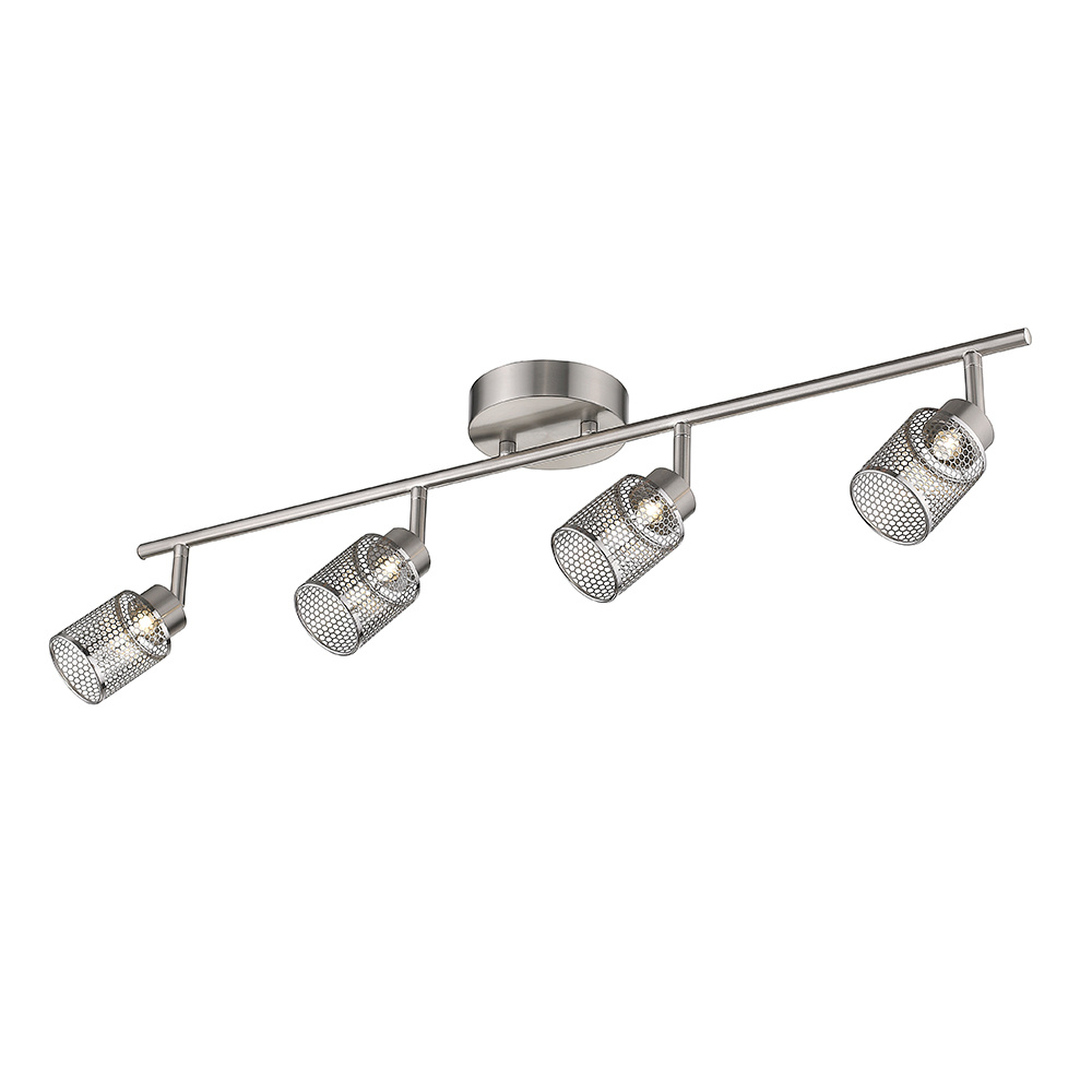 4 LT Integrated LED Track Light w/ Brushed Nickel Finish &  Mesh Adjustable Lamp Heads