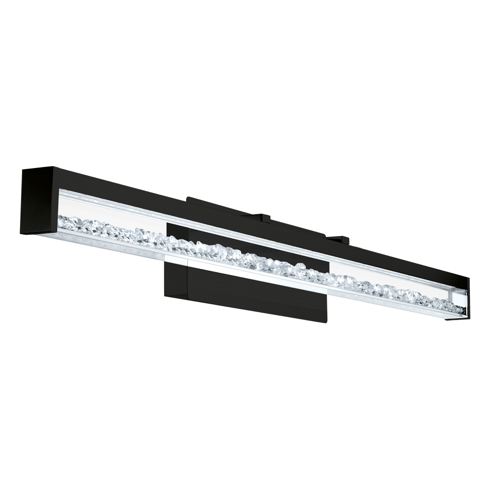 1 LT Integrated LED Bath/Vanity Light w/ Black Finish & Clear Glass w/ Clear Stones