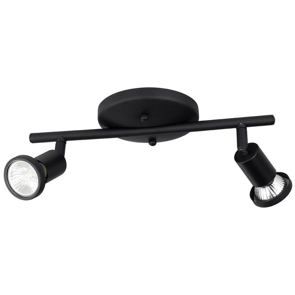 2 LT Fixed Track Light w/ a Black Finish & Black Adjustable Lamp Heads