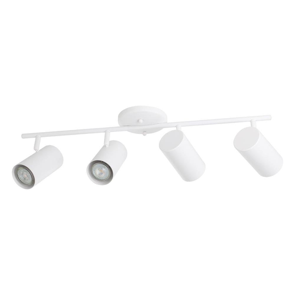 4 LT Fixed Track Light w/ White Finish & White Lamp Heads