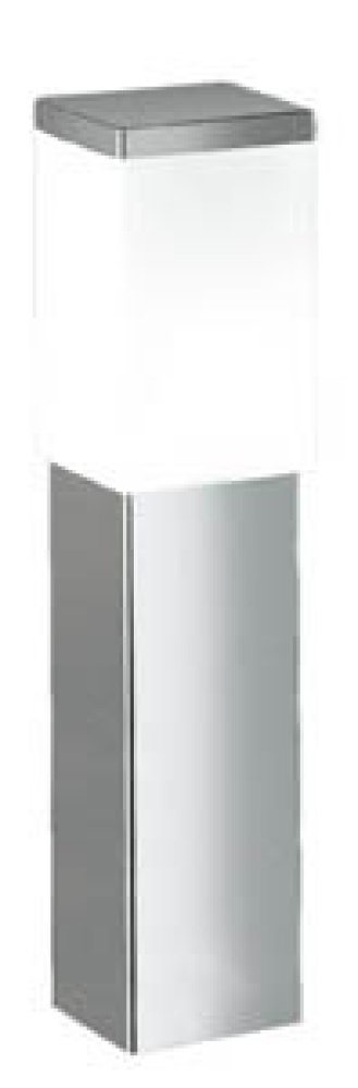 1 LT Outdoor Path Light w/ Stainless Steel Finish & Opal Frosted Glass Shade