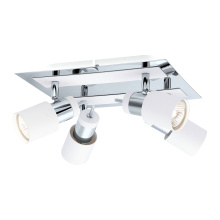 Eglo 200324A - 4 LT Ceiling Track Light w/ Chrome & White Finish & Cylinder Adjustable Lamp Heads