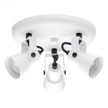 Eglo 203221A - 3 LT Circular Ceiling Track Light w/ White & Black Finish w/ White Adjustable Lamp Heads