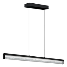Eglo 204259A - 1 LT Integrated LED Linear Pendant w/ Black Finish & Clear Glass Shade w/ Clear Stones