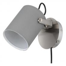 Eglo 204572A - 1 LT Wall Track Light w/ Matte Nickel Finish & Grey Fabric Shade