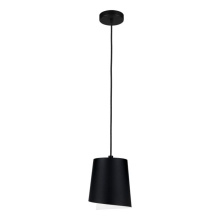Eglo 206245A - 1 LT Mini Pendant w/ Black Finish & Black w/ White Interior Shade