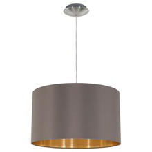 Eglo 31603A - 1x60W Pendant w/ Satin Nickel Finish & Cappucino & Gold Shade