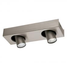 Eglo 96606A - 2 LT Fixed Track Light w/ Matte Nickel Finish & Adjustable Lamp Heads