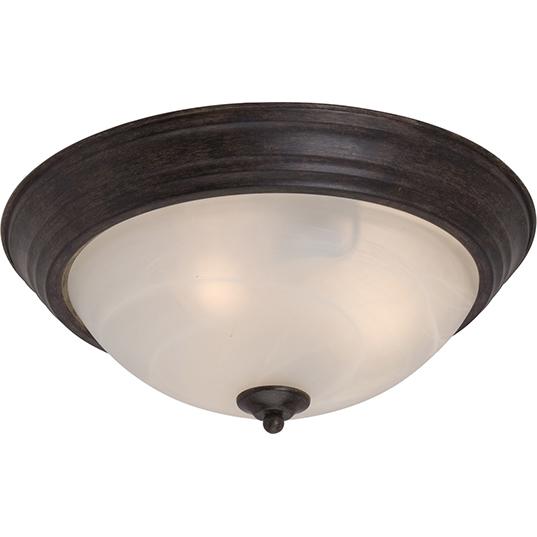 Two Light Acorn Marble Glass Bowl Flush Mount