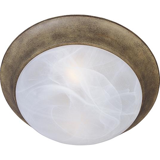 Two Light Acorn Marble Glass Bowl Flush Mount