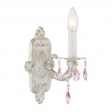 Crystorama 5021-AW-RO-MWP - Paris Market 1 Light Rose Crystal Antique White Sconce
