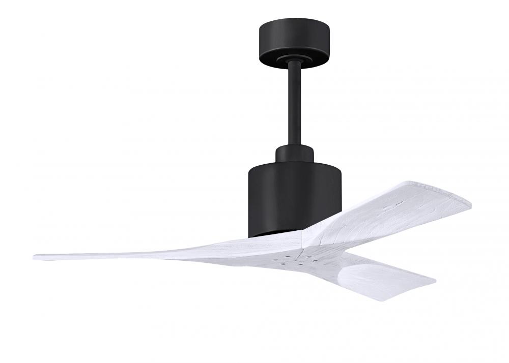 Nan 6-speed ceiling fan in Matte Black finish with 42” solid matte white wood blades