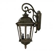 Acclaim Lighting -212BC - Three Light Black Coral Hammered Water Glass Wall Lantern