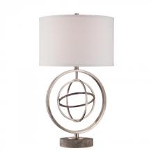 Quoizel Q1460TAN - One Light Antique Nickel Biege Hardback Drum Shade Table Lamp
