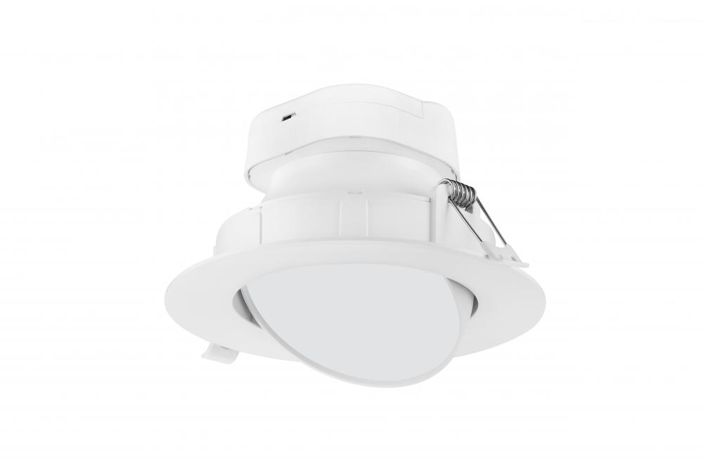 9 watt LED Direct Wire Downlight; Gimbaled; 6 inch; 3000K; 120 volt; Dimmable
