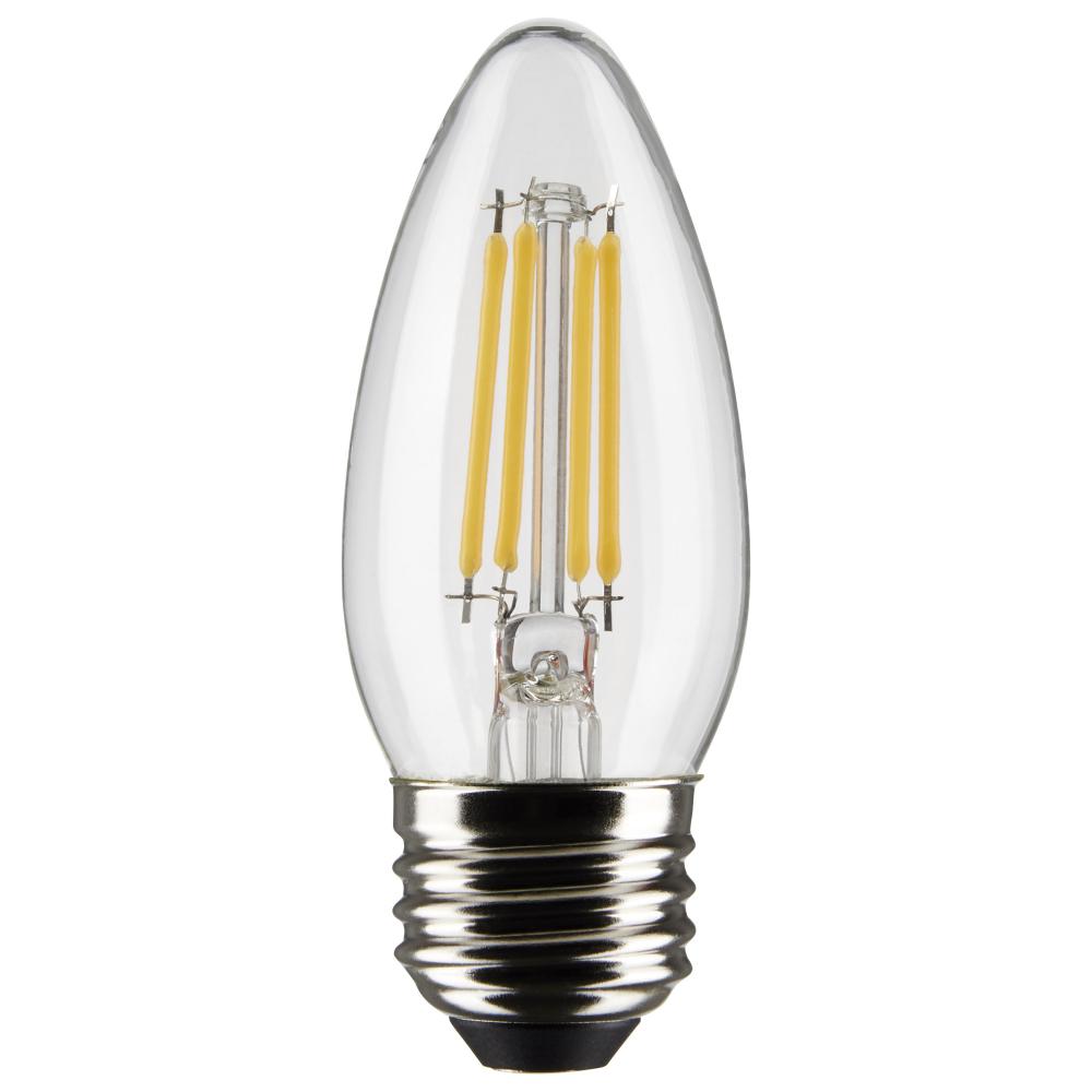 4 Watt B11 LED; Clear; Medium Base; 2700K; 350 Lumens; 120 Volt; 2-Pack