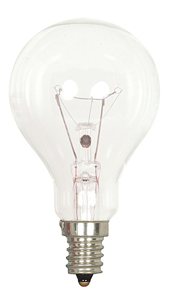 60 Watt A15 Incandescent; Clear; 1000 Average rated hours; 700 Lumens; Candelabra base; 120 Volt;