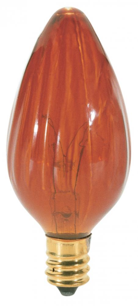 25 Watt F10 Incandescent; Amber; 1500 Average rated hours; Candelabra base; 120 Volt; 2-Card